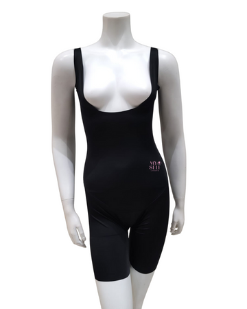 Leonisa 018483 Black Undetectable Step In Mid Thigh Bodysuit myselflingerie.com